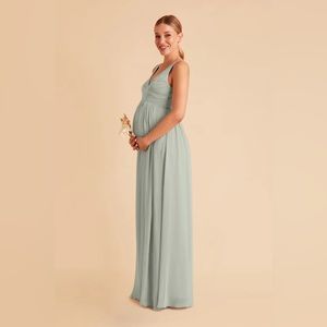 Birdy Grey Laurie Empire Dress, Chiffon, Sage Green- Size Small- Maternity